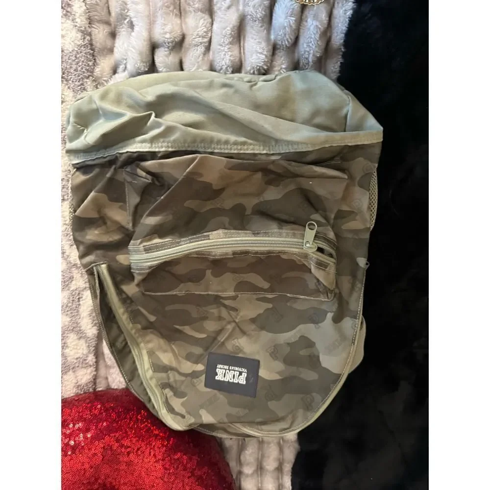 Victorias secret pink camouflage campus backpack